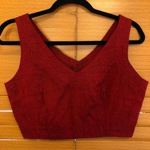 Fair Trade Pure Cotton Red Crop Top
